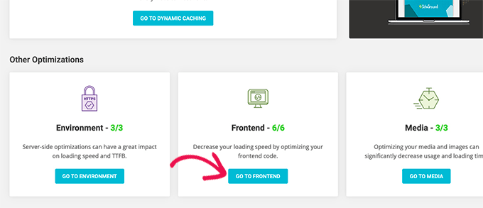 Optimización de la interfaz de SiteGround