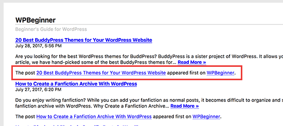 Texto de pie de página en el feed RSS de WordPress Texto de pie de página en el feed RSS de WordPress