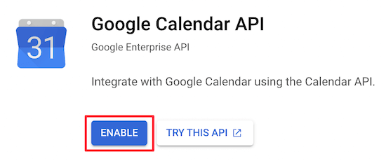 Habilitar la API de Google Calendar Habilitar la API de Google Calendar