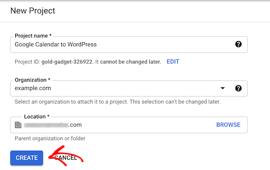 Nombre y cree un nuevo proyecto de API Nombre y cree un nuevo proyecto de API