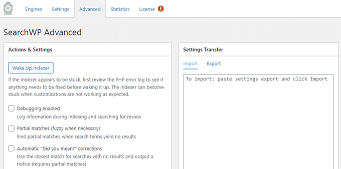 Configuración avanzada de SearchWP