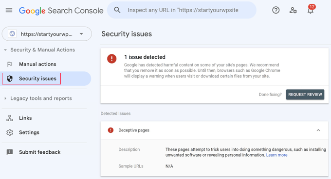 Inspecting Security Issues in Google Search Console Inspecting Security Issues in Google Search Console