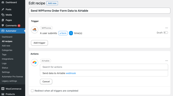 Using Uncanny Automator to Send WPForms Data to Airtable Using Uncanny Automator to Send WPForms Data to Airtable
