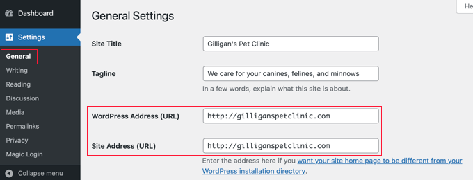 Change the WordPress Address and Site URL to Your New Domain Change the WordPress Address and Site URL to Your New Domain