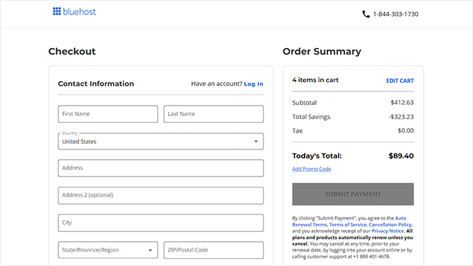 Purchase Bluehost hosting plan Purchase Bluehost hosting plan