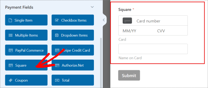 Square field in wpforms Square field in wpforms