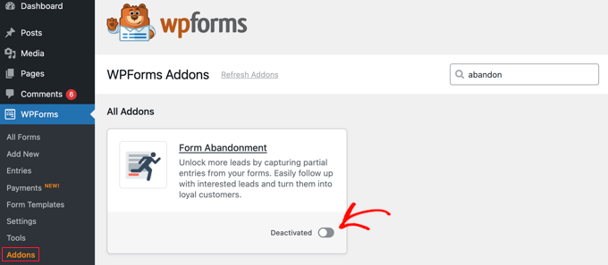Form Abandonment Addon WPForms Form Abandonment Addon