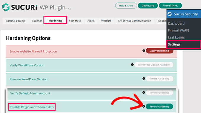 Sucuri enable theme file editor Sucuri enable theme file editor