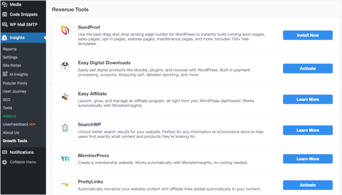 MonsterInsight's growth tools MonsterInsight's growth tools