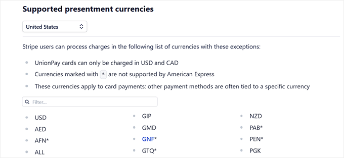 Stripe supported currencies Stripe supported currencies