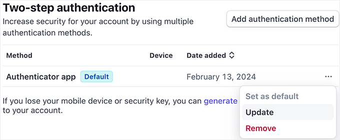 Two factor authentication in Stripe Two factor authentication in Stripe