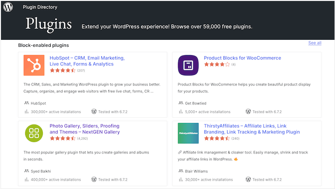 The WordPress plugin repository The WordPress plugin repository