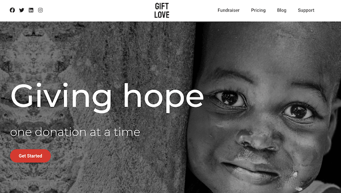 A ready-made fundraising template, included in the SeedProd plugin A ready-made fundraising template, included in the SeedProd plugin