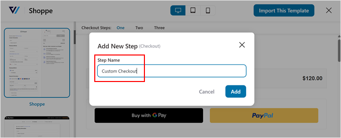 Giving a new custom checkout a name in FunnelKit Giving a new custom checkout a name in FunnelKit