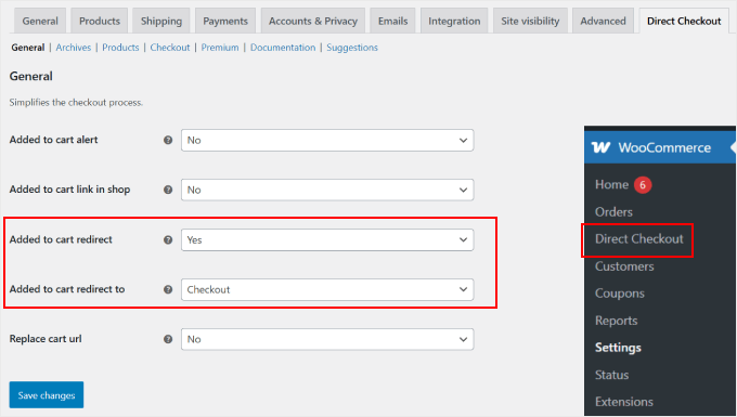 Configuring the Direct Checkout plugin's general settings Configuring the Direct Checkout plugin's general settings