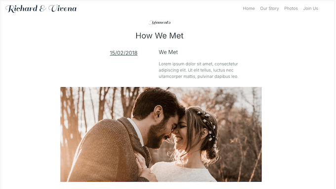 An example of a professionally-designed wedding template An example of a professionally-designed wedding template