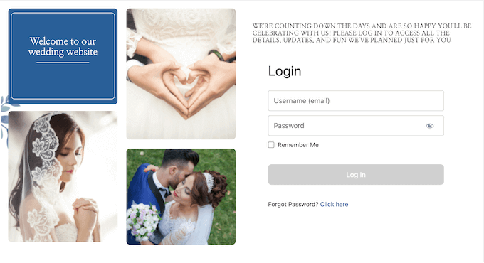 An example of a guest login page An example of a guest login page