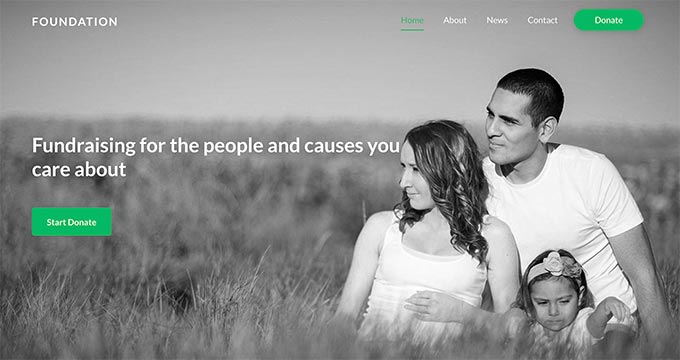 An example of a WordPress charity theme An example of a WordPress charity theme