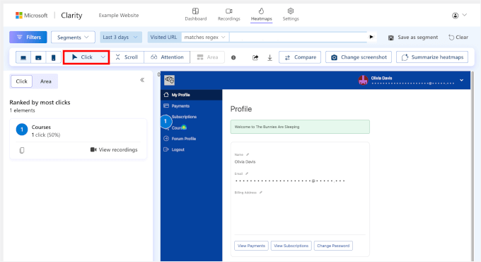 Where visitors click the most Where visitors click the most