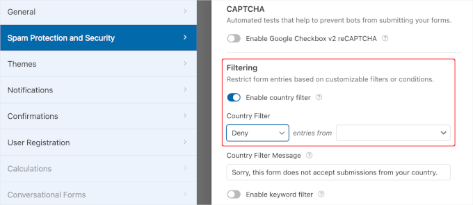Country filter in WPForms Country filter in WPForms