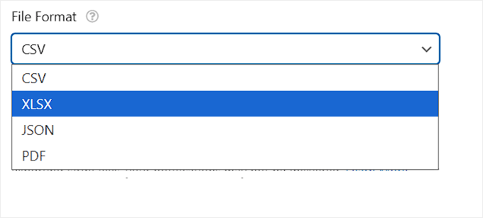 Choose a file format for export files in WPForms Choose a file format for export files in WPForms
