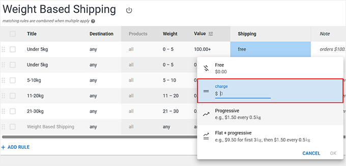 Add a shipping price Add a shipping price