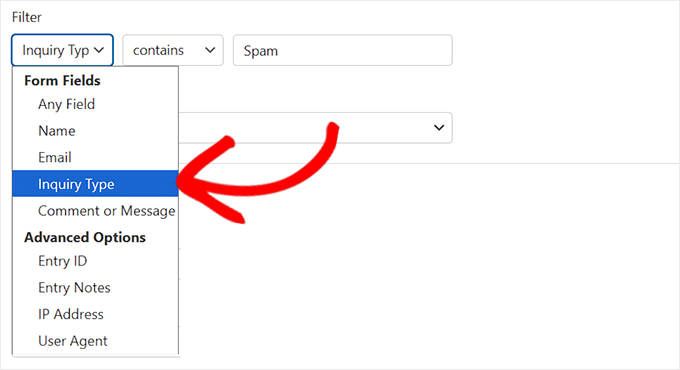 Add filters to delete specific form entries Add filters to delete specific form entries