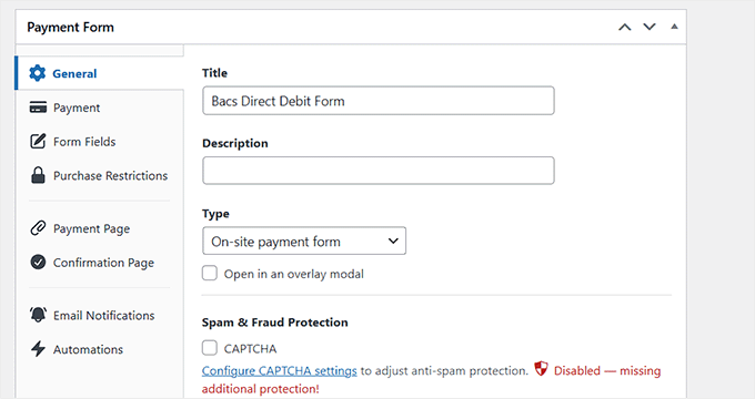 Add title and description for Bacs direct debit form in WP Simple Pay Add title and description for Bacs direct debit form in WP Simple Pay