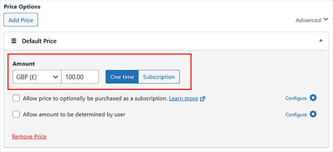 Configure your product or subscription price in WP Simple Pay Configure your product or subscription price in WP Simple Pay