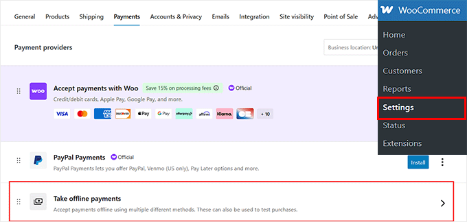 Choose offline payments option in WooCommerce Choose offline payments option in WooCommerce