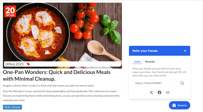 An example of a refer-a-friend program, created using RewardsWP An example of a WooCommerce rewards program