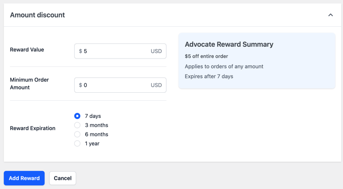 Options for an Amount Discount in RewardsWP Options for an Amount Discount in RewardsWP