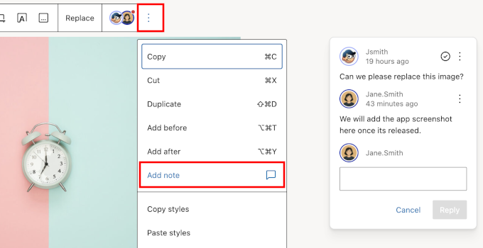 Adding note to a block in WordPress 6.9 Adding note to a block in WordPress 6.9