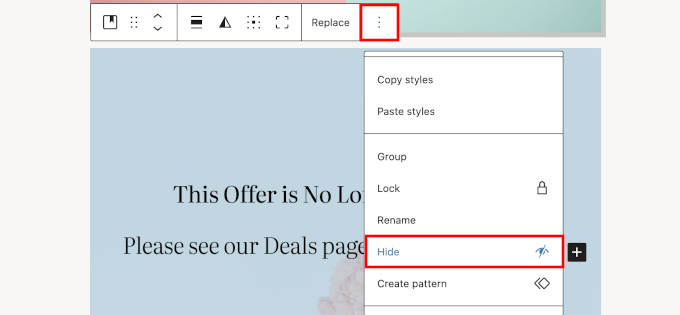Hide a block in WordPress 6.9 Hide a block in WordPress 6.9