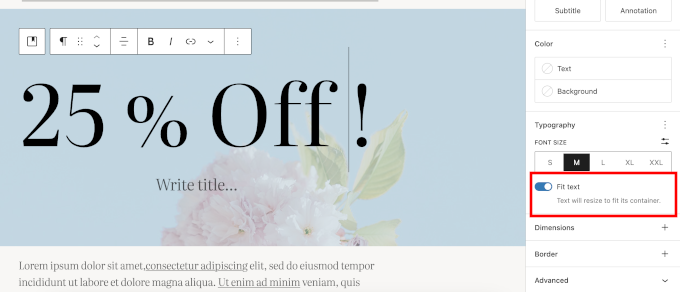 Fit text option added to Typography in WordPress 6.9 Fit text option added to Typography in WordPress 6.9