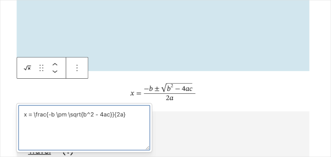 Adding math equations in WordPress 6.9 Adding math equations in WordPress 6.9