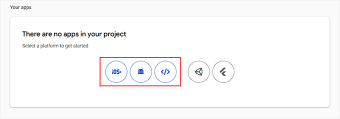 Start creating an app in Firebase Start creating an app in Firebase