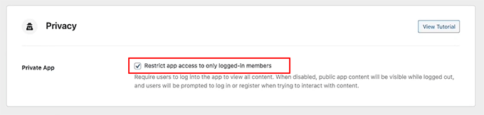 Check the Privacy box in the BuddyBoss app Check the Privacy box in the BuddyBoss app