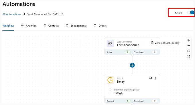 Save workflow for sending cart abandonment SMS messages Save workflow for sending cart abandonment SMS messages