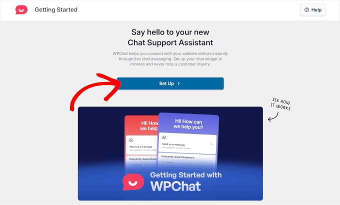 WPChat's setup wizard WPChat's setup wizard