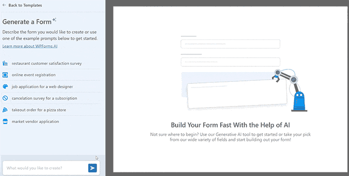 WPForms AI forms in action WPForms AI forms in action