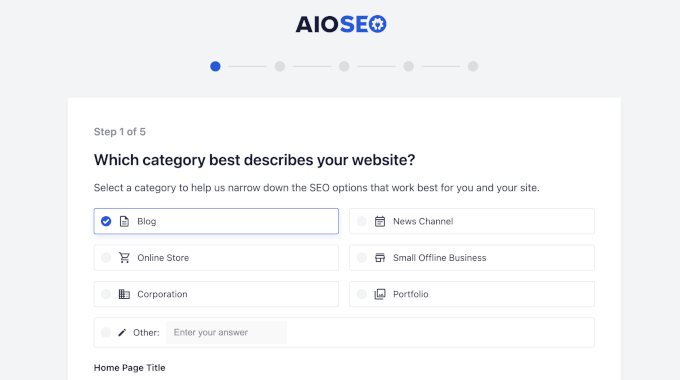 All in One SEO setup wizard All in One SEO setup wizard
