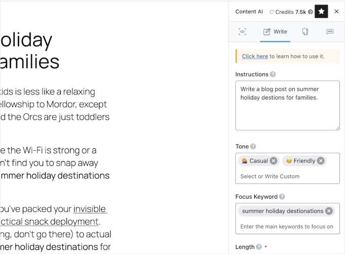 Rank Math content AI feature Rank Math content AI feature