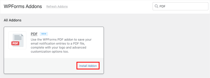 Installing the PDF addon Installing the PDF addon