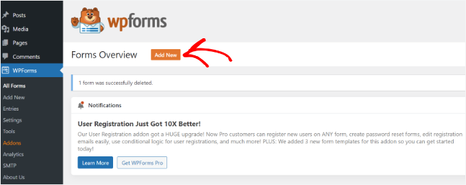 Add a new form Add a new form