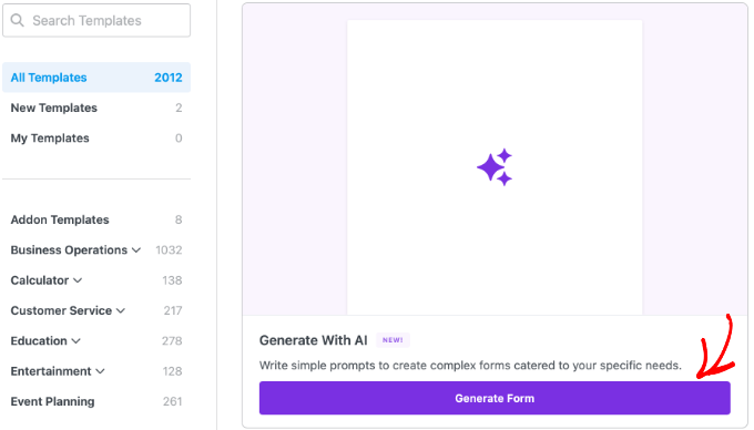 Generate a Form With AI in WPForms Generate a Form With AI in WPForms