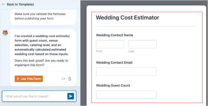 A Form Generated by AI Using WPForms A Form Generated by AI Using WPForms