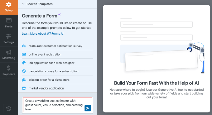Building a Form Using an AI Prompt in WPForms Building a Form Using an AI Prompt in WPForms