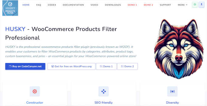 Husky Products Filter's homepage Husky Products Filter's homepage