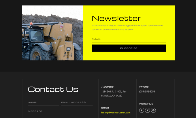 Divi's newsletter and contact forms Divi's newsletter and contact forms